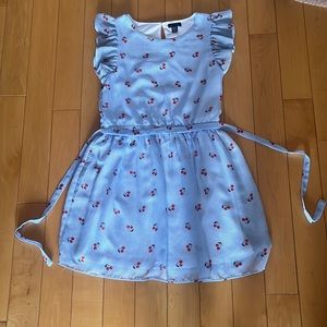 Blue Size 12-14 Tommy Hilfiger Girls Dress with Red Cherries